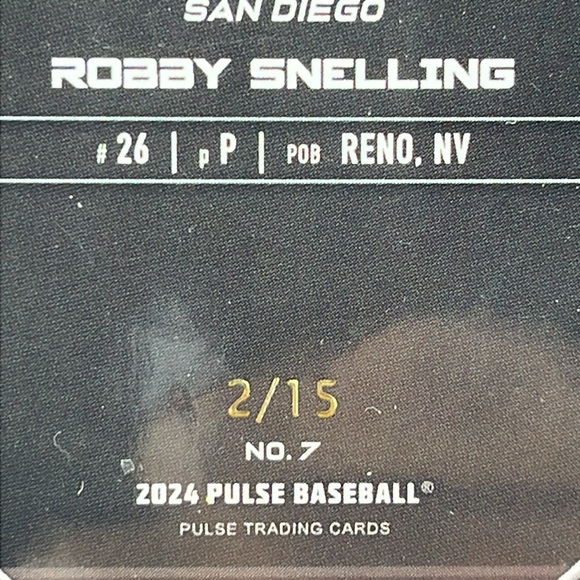 Pulse Baseball Card - Robby Snelling - Picture 3 of 3